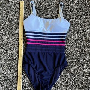 Nautical one piece swim suit